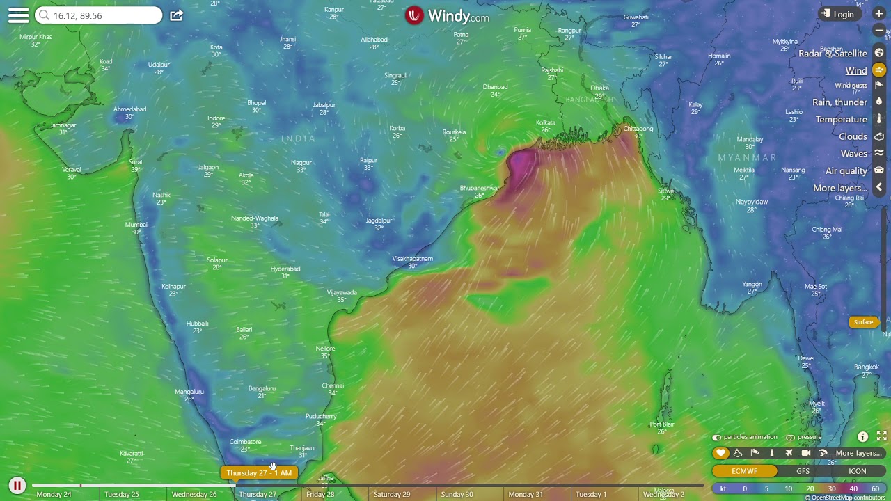 Cyclone Yaas Live tracking