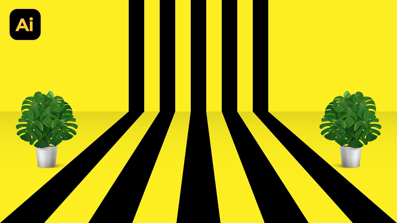 Simple Clean Background Design with Perspective Line - Adobe Illustrator Tutorials