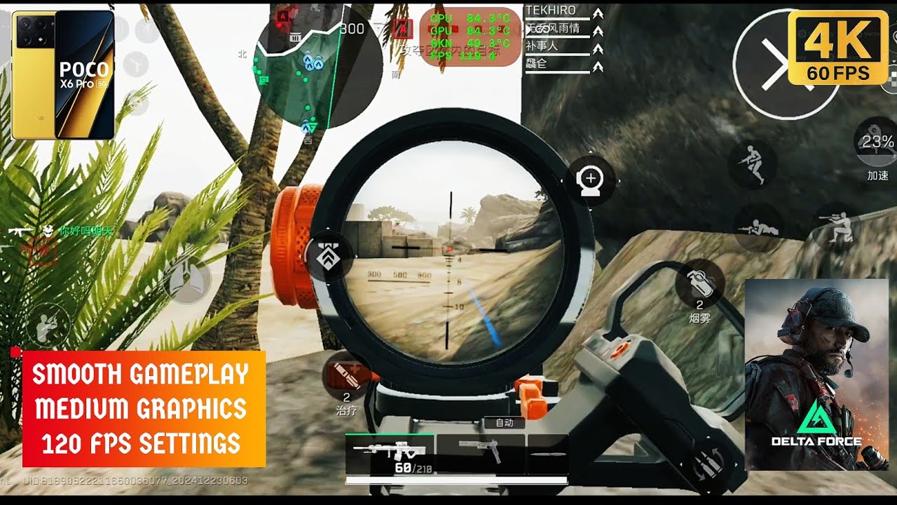 Delta Force Mobile | POCO X6 PRO | Offensive Gameplay | Medium Graphics 120 FPS | 4K 60 Video
