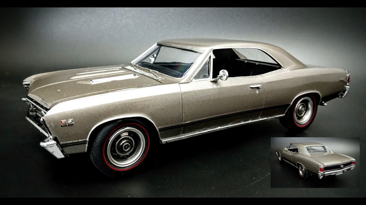 1967 Chevy Chevelle SS 396 масштабом 1/25. Сборка модели. Как собрать. Покрасить. Наклейки. Отделка.