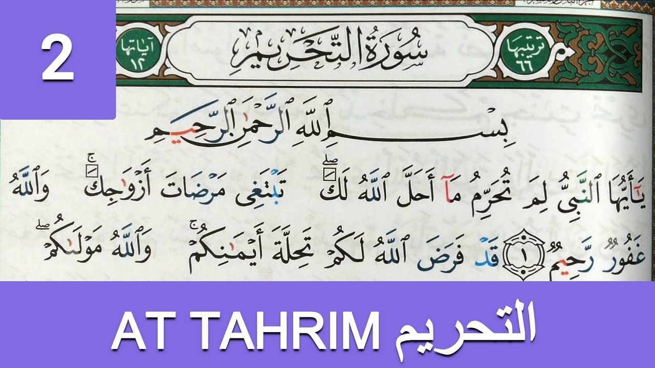 HIZB 56: Apprendre sourate AT TAHRIM (2) facilement mot par mot حفظ سورة التحريم بسهولة كلمة بكلمة
