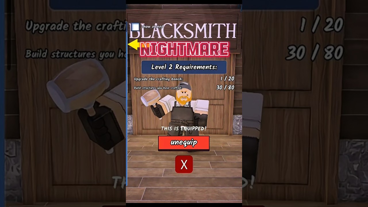 Blacksmith worst Nightmare on 99 nights in the forest