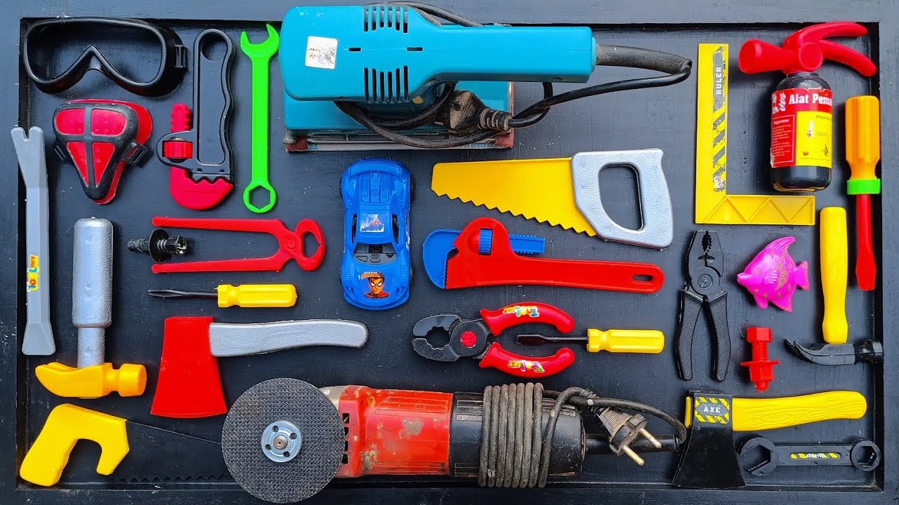 Collection of Repair Tools, Electric Dril, Grinding Machine, Hammer, Screwdriver, Nail Gun