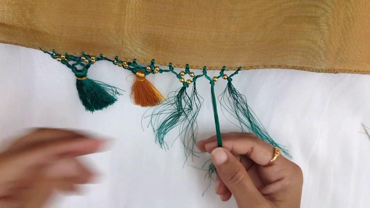 Different Silk Saree Pallu Knots with Small Beads //  Saree Kuchu/Tassels with Beads | Bridal Design