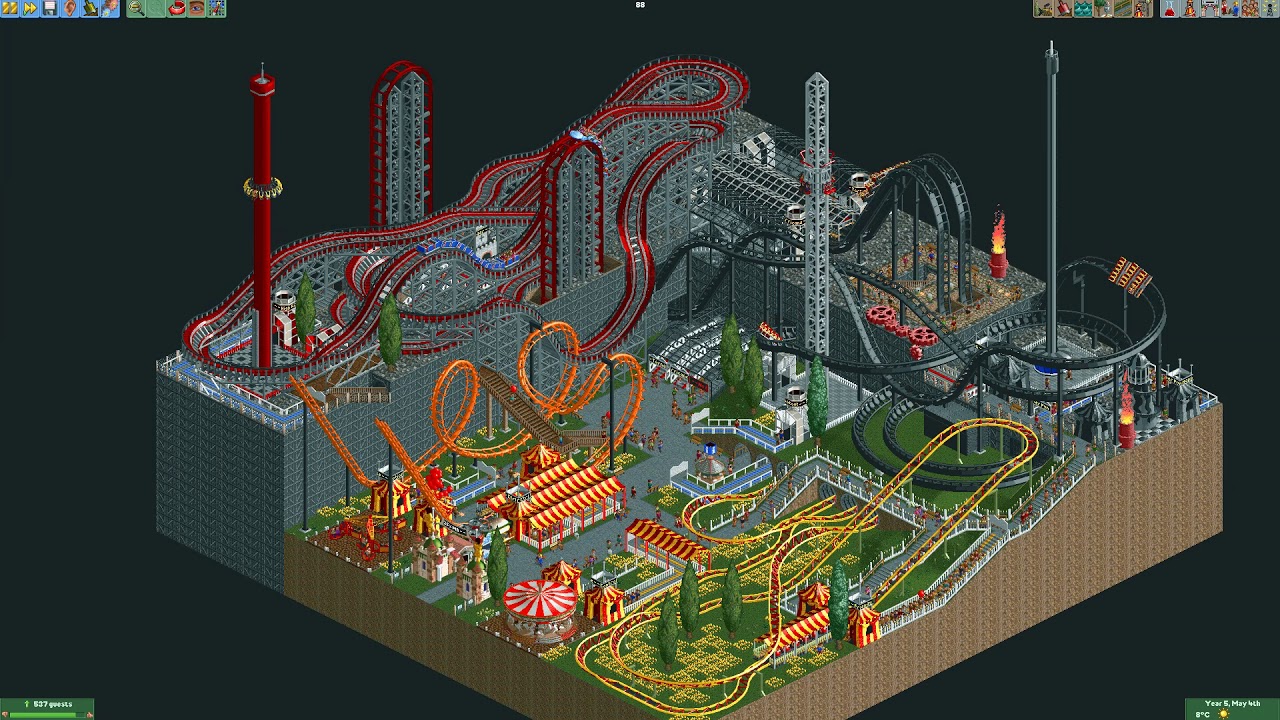 25x25 Park with 6 rollercoasers and 6 flatrides