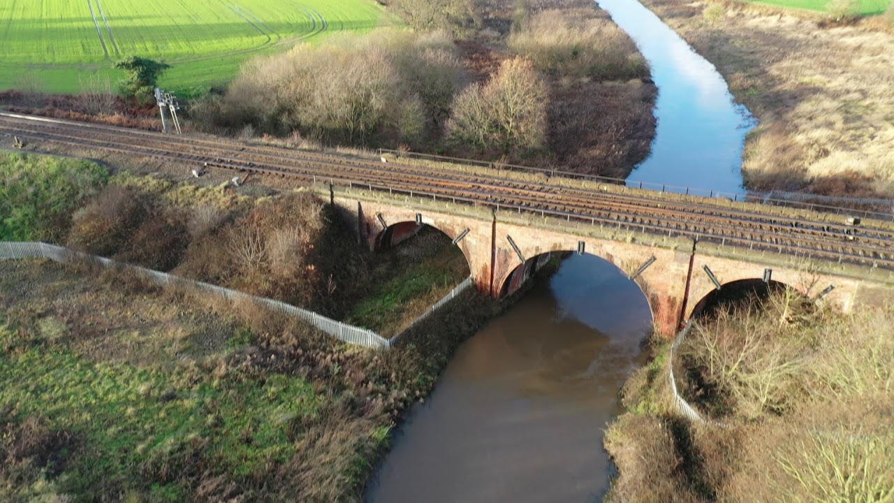 Aerial survey of Cadishead and Glazebrook lane, Irlam, Manchester, Warrington.