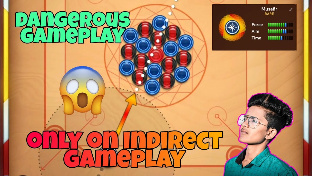 Carrom pool / only on indirect game play 😤 dangerous gameplay/ Trick and Trip / Gaming Nazim 😁