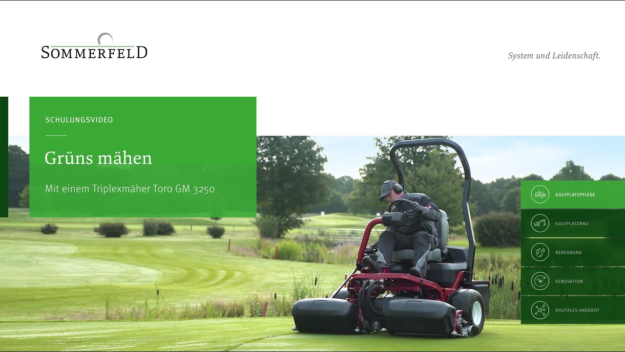 Grüns mähen mit einem Triplexmäher Toro GM 3250 D