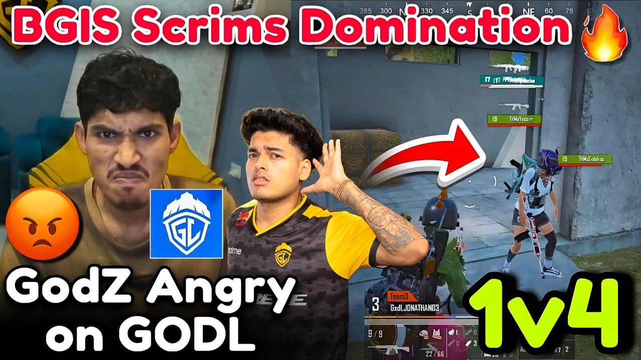 🇮🇳JONATHAN Crazy 1v4 🥵💦 GODL BGIS Scrims 👑 GodZ Angry on GODL 😡 Jelly Target GODL 🚨