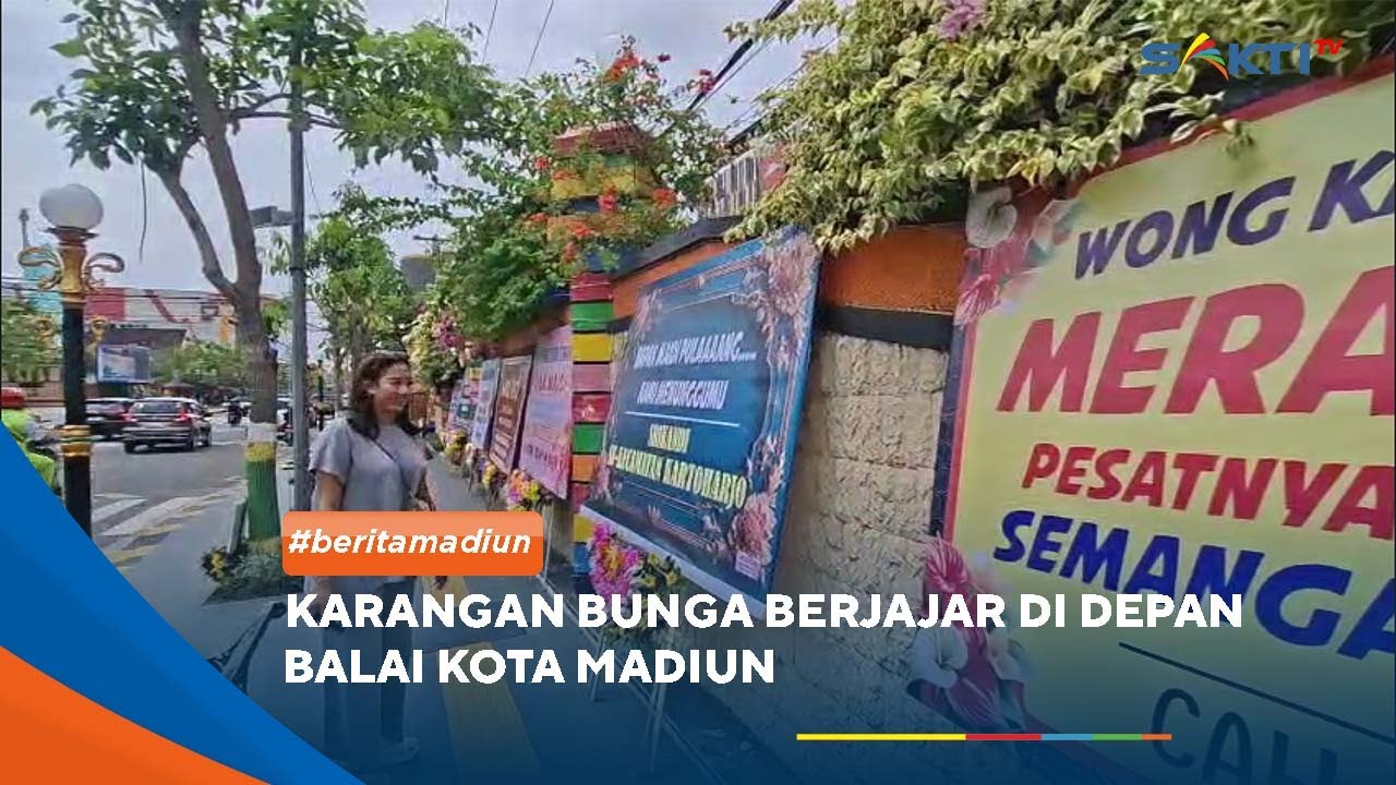 MADIUN - Karangan Bunga Jadi Simbol Dukungan Warga untuk Maidi di Balai Kota Madiun