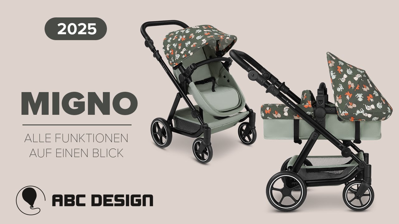 MIGNO - Puppenwagen mit Babywanne & Sportsitz (Modell 2025) | ABC Design