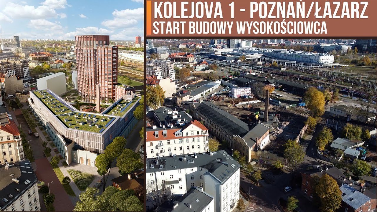 Kolejova 1: Poznań - rusza budowa apartamentowców z 55-metrową wieżą