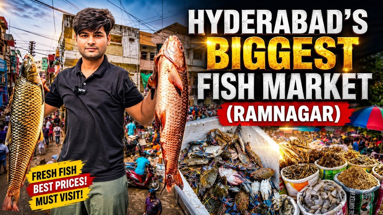 Ramnagar largest fish market 🐠 in Telangana (exploringbiggest fish market in Hyderabad)