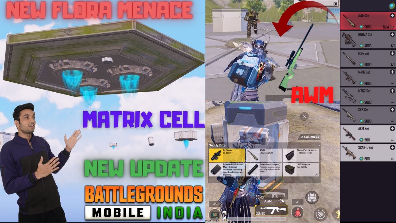 New Flora Menace Mode Cell Matrix AI Robot Best Loot AWM New Update BGMI