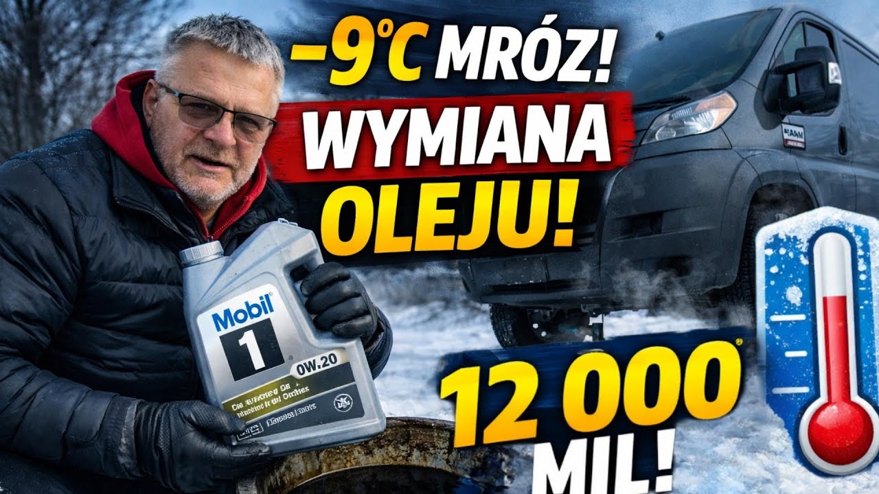 Wymiana Oleju Mobil1 0W-20 po 12 000 Mil ❄️ -9°C | Zimowy Serwis Pod Domem [USA]