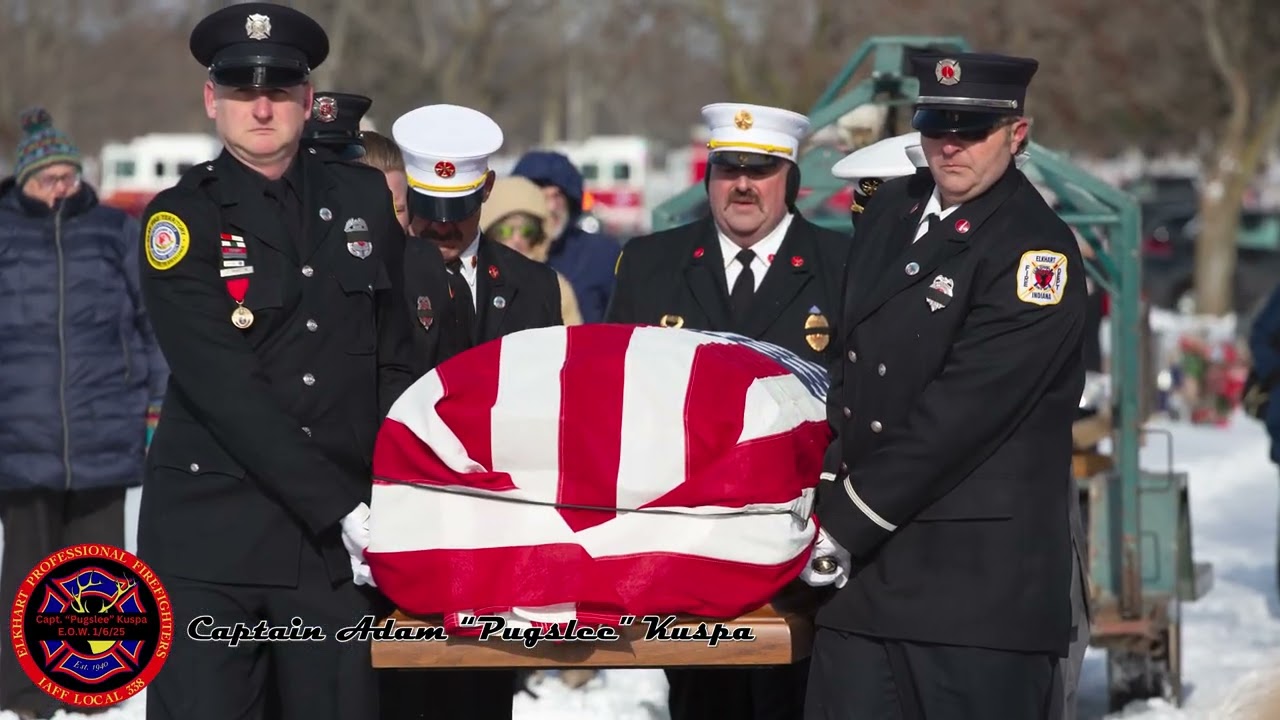 Captain Adam Pugslee Kuspa Funeral Elkhart Fire Dept