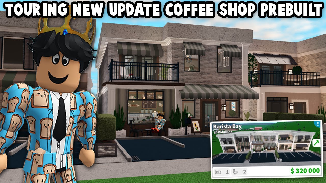 TOURING the NEW BLOXBURG UPDATE $320K PREBUILT COFFEE SHOP