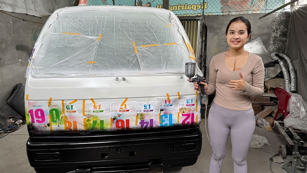 Talented 18-Year-Old Girl Restores and Repaints the Entire Interior & Exterior of a Small Truck