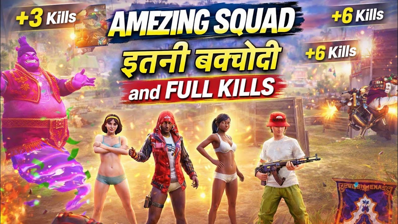 AMEZING SQUAD 😱 इतनी बक्चोदी और FULL KILLS 🔥 BGMI Funny Gameplay
