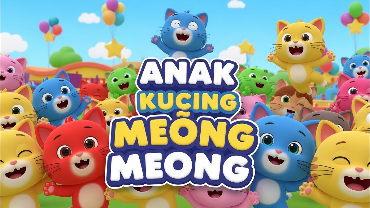 Anak Kucing Meong Meong 🐱🐱 | Lagu Anak Balita | Kartun 3D Kucing Lucu