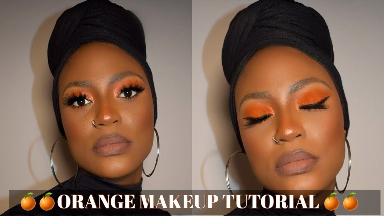 FLAWLESS MATTE  MAKEUP TUTORIAL FOR BEGINNERS || ORANGE EYE MAKEUP FOR #woc #darkskin #brownskin