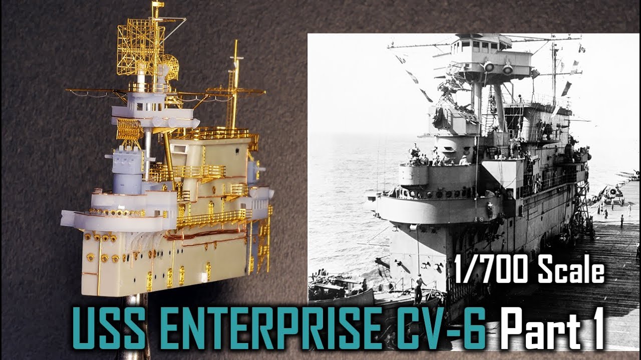 1/700 USS Enterprise CV-6 Scale Model Ship / Island