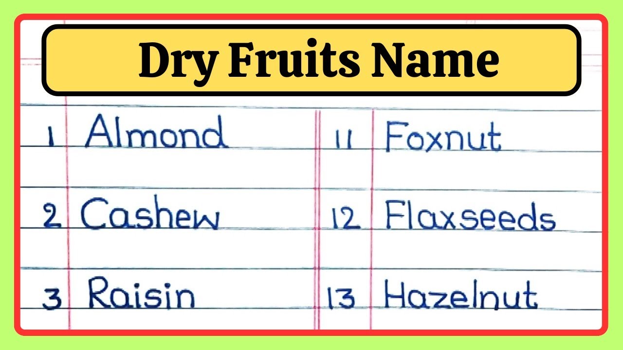 Dry Fruits Name in English for Kids | Dry Fruits Name for Kids and Students | Healthy Food for Kids