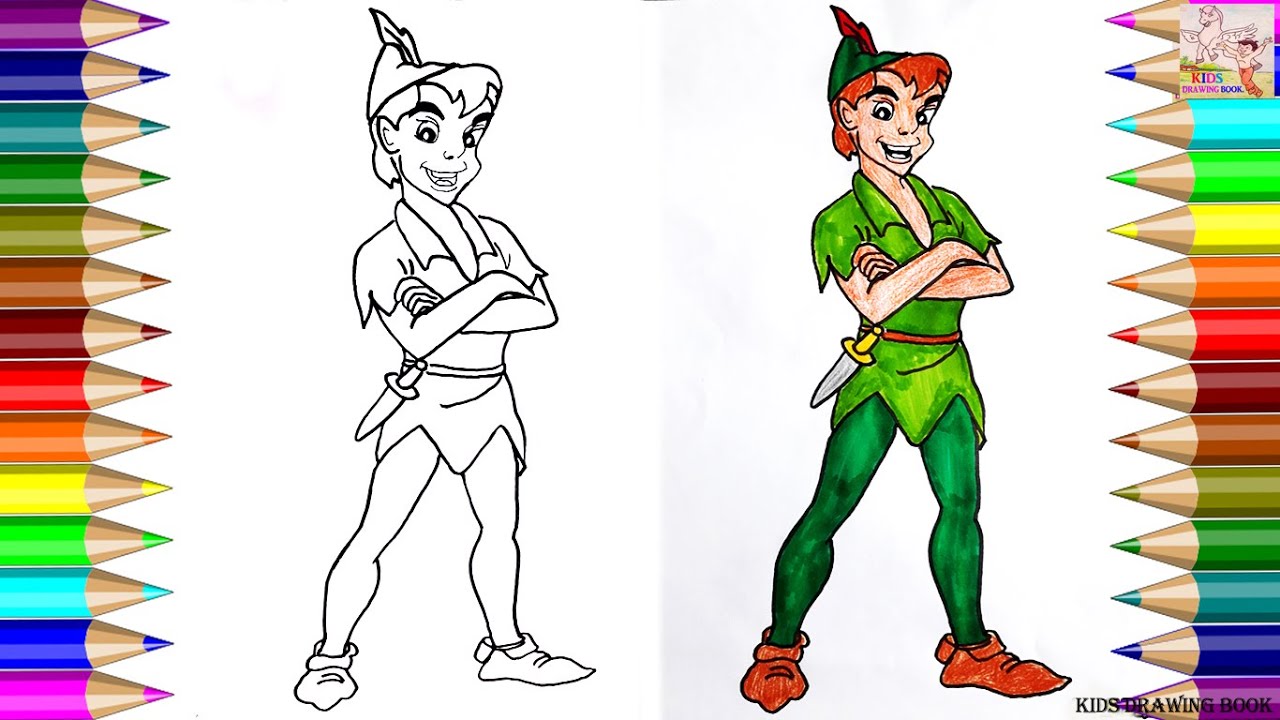 KIDS DRAWING BOOK! HOW TO DRAW PETER PAN CARTOON STEP BY STEP FOR KIDS! HD NEW 2020