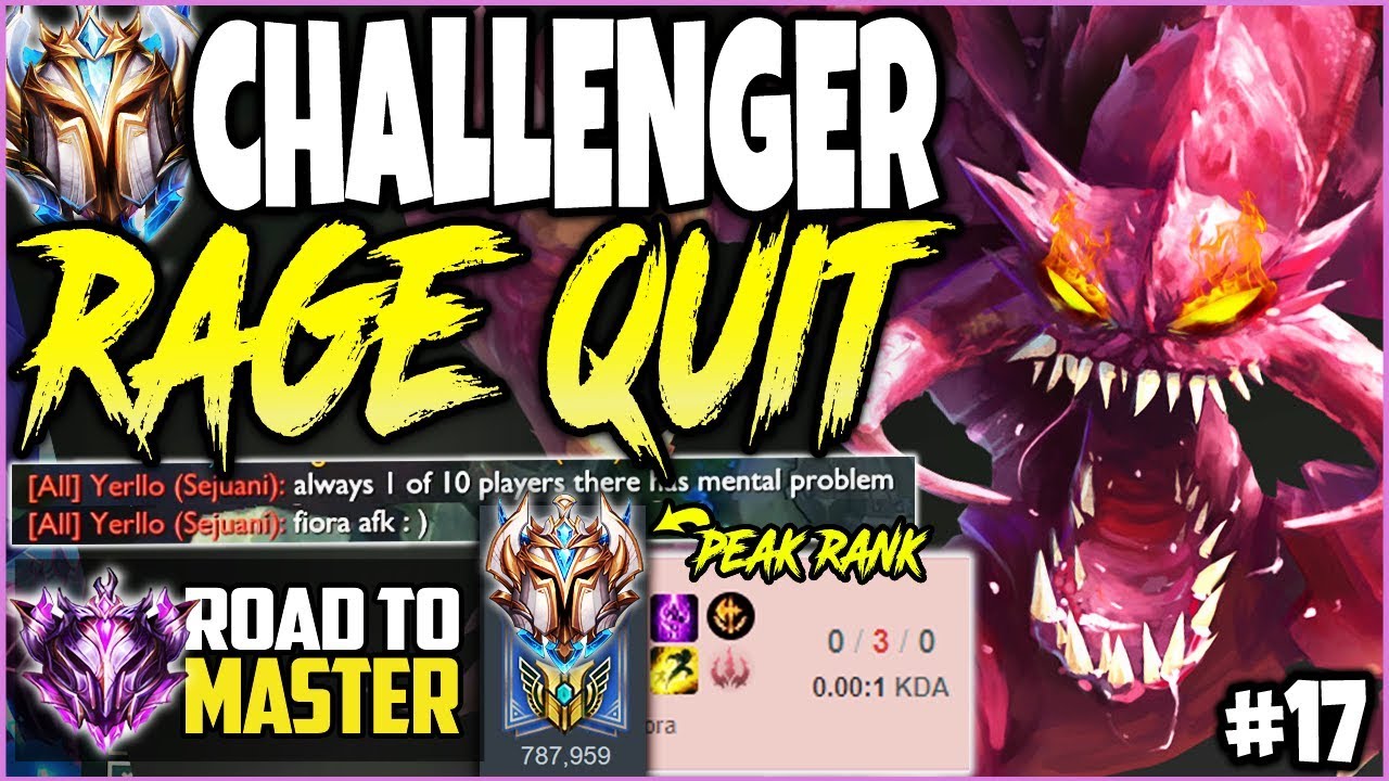 MADE A CHALLENGER MAIN FIORA TO RAGE QUIT! Road to Master #17 - Best LoL Cho'Gath Season 10 Gameplay