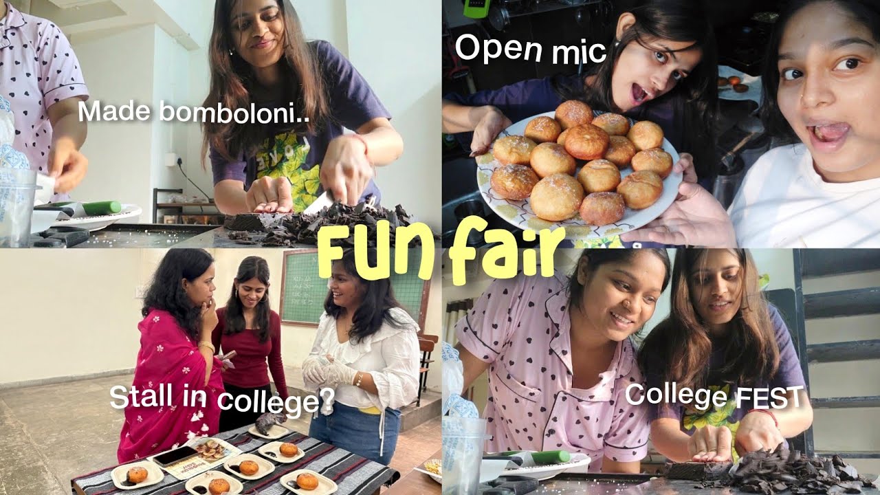 Selling BOMBOLONIS at our college fest! ( Fun Fair day)🍩