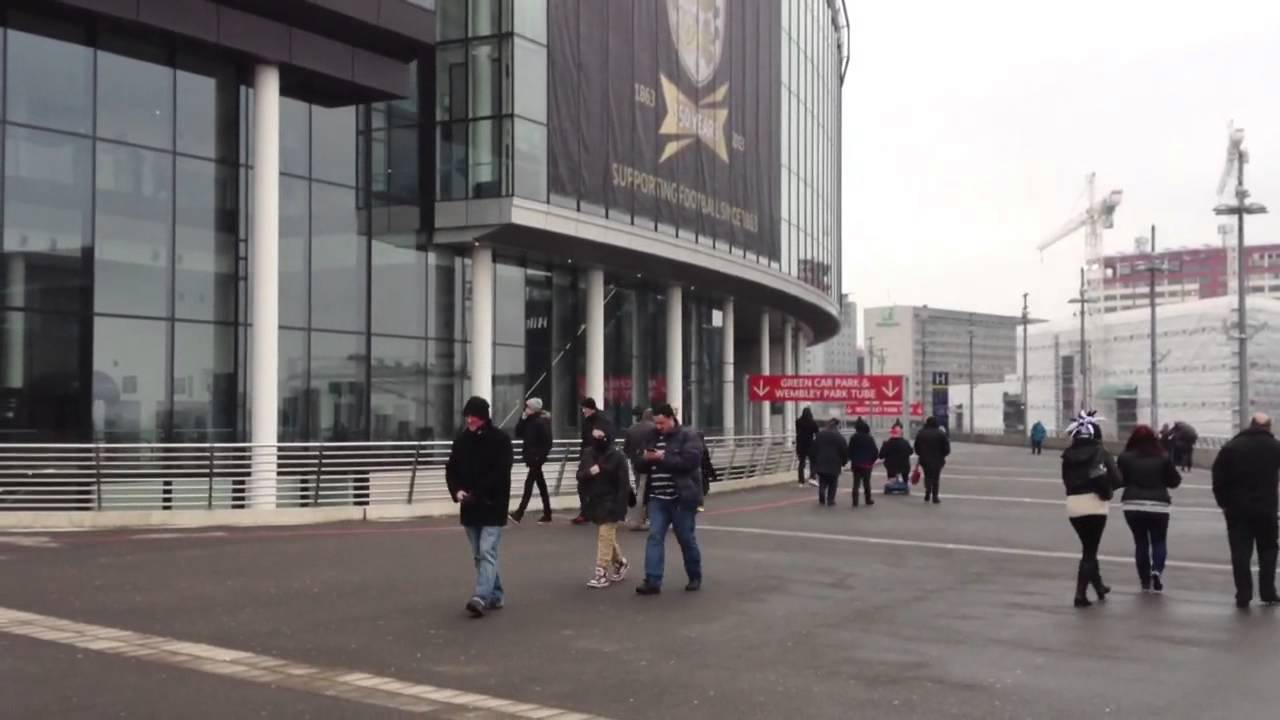 Grimsby Town fans begin to arrive at Wembley