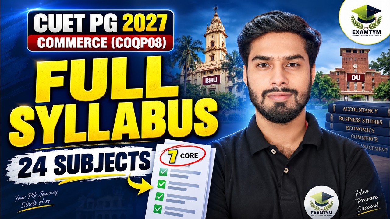 CUET PG 2027 Commerce (COQP08) FULL SYLLABUS Decoded | 24 Subjects, 7 Core Explained