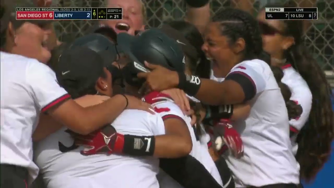 SDSU SOFTBALL: AZTECS ADVANCE TO FIRST-EVER NCAA SUPER REGIONALS AFTER 6-3 WIN OVER LIBERTY