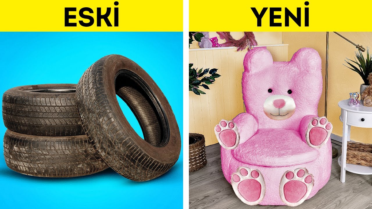 ESKİ LASTİKLERİ YENİDEN KULLANMANIN YARATICI YOLLARI ♻️✨ EPİK GERİ DÖNÜŞÜM FİKİRLERİ