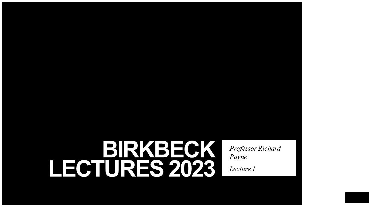 Birkbeck 2023:  Lecture 1: The Iranian Framework