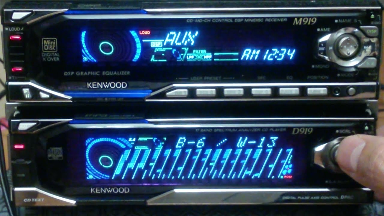 Kenwood M919 + D919 AUX MiniDisc CD Japan old school car audio. (part 1)