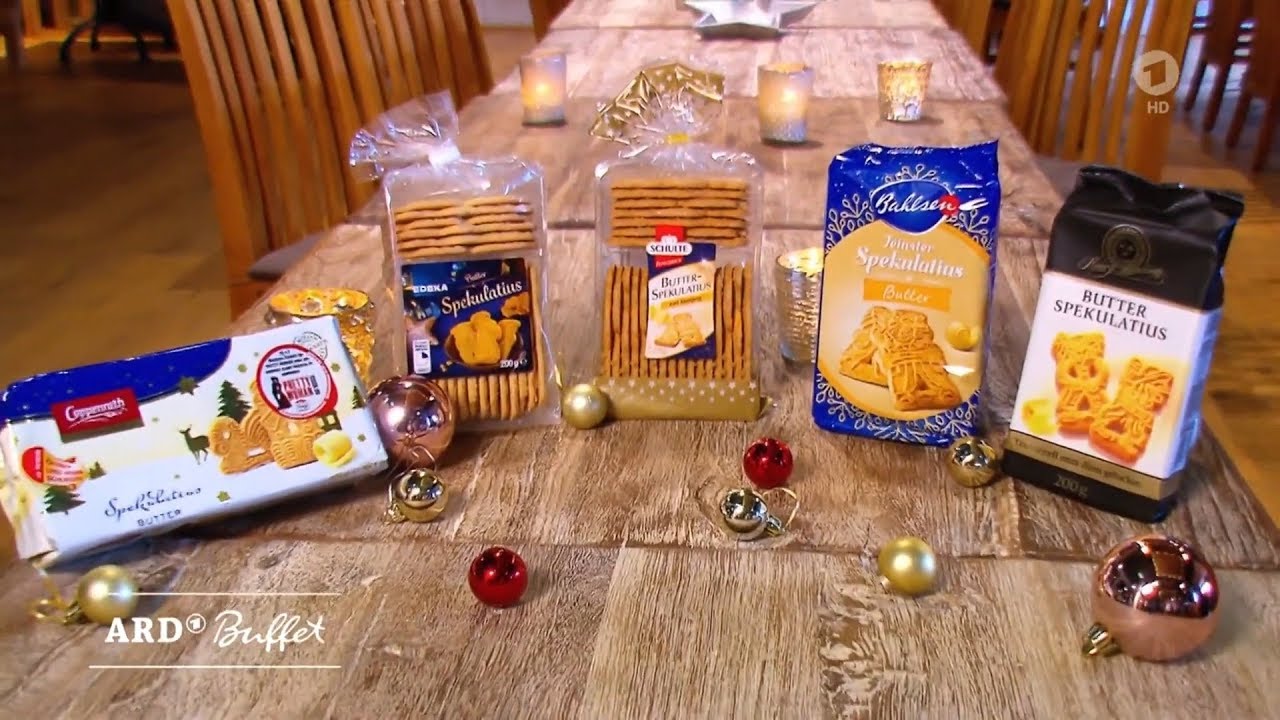 Test: Geschmacksprobe Butter-Spekulatius aus dem Supermarkt (14.11.2019 ARD-Buffet SWR)