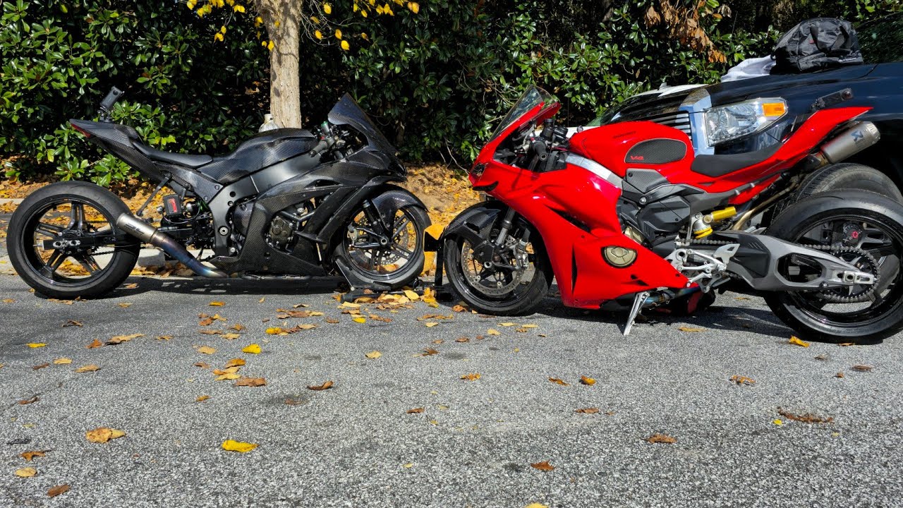 Собранный двигатель Kawasaki ZX10R с закисью азота против Ducati Panigale V4 2025 года