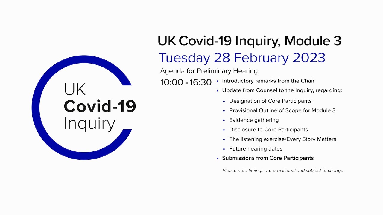UK Covid-19 Inquiry -  Module 3 Preliminary Hearing - 28 February 2023