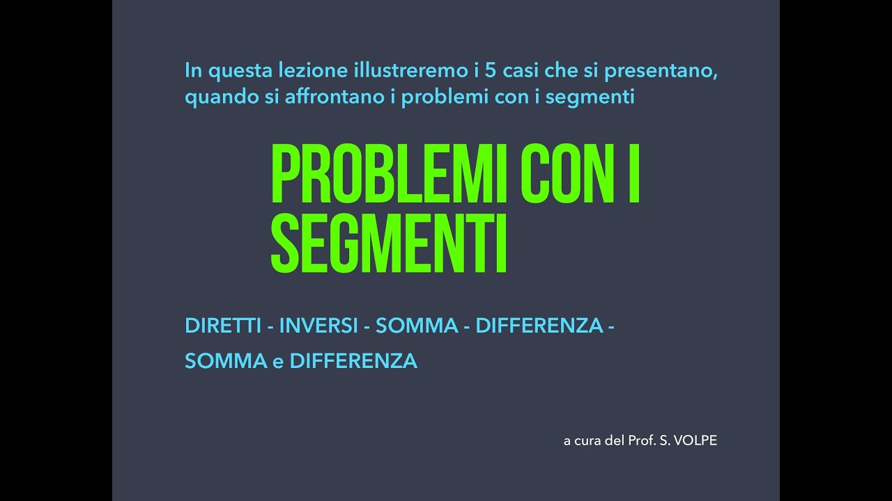 GEO16_PROBLEMI SEGMENTI: 5 casi