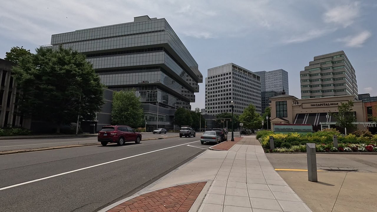 ⁴ᴷ⁶⁰ Walking tour of downtown Stamford, Connecticut