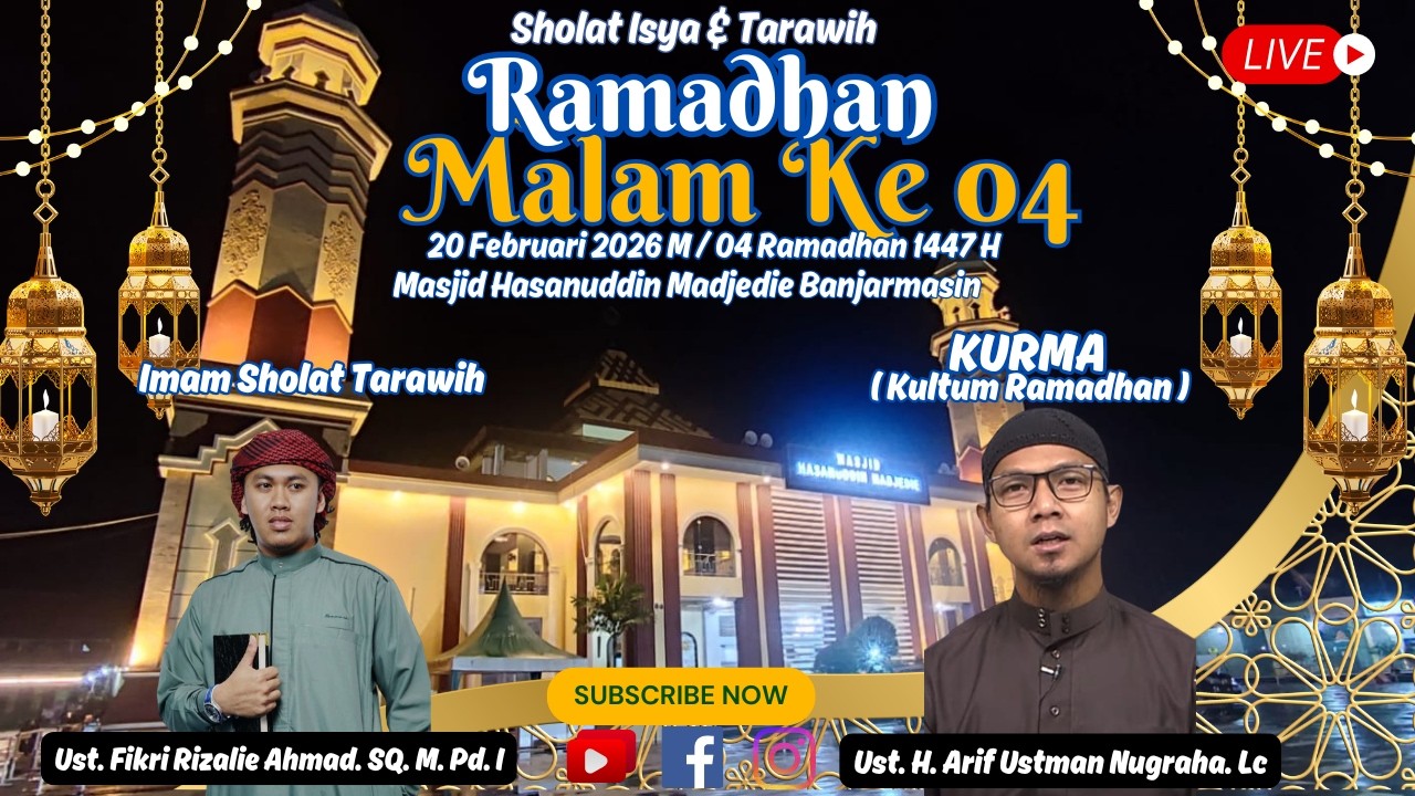 Imam Sholat Isya & Tarawih Malam Ke 4 II 19/02/2026 II  Ust. Fikri Rizalie Ahmad. SQ. M. Pd. I