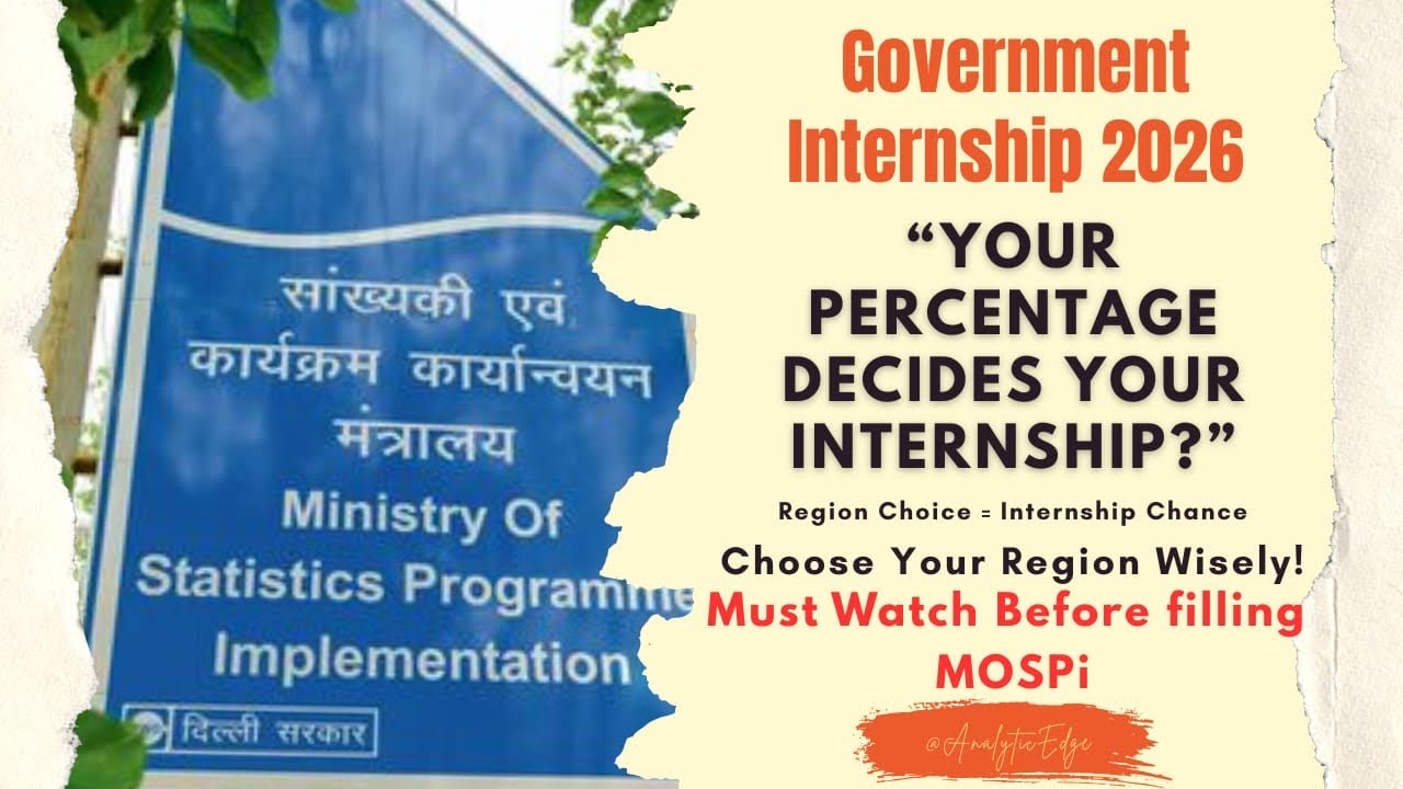 Mospi summer internship 2026 || Government internship 2026 #internship #statistics #government