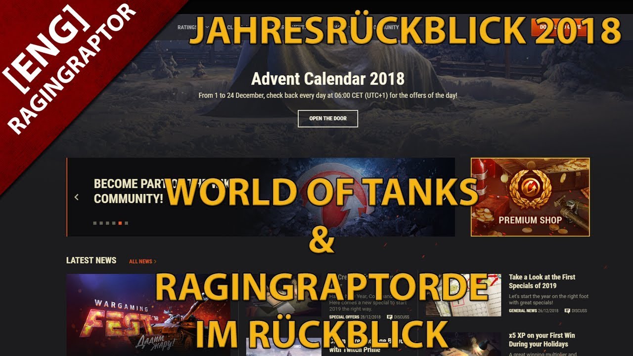 Jahresr&uuml;ckblick 2018: World of Tanks und RagingRaptorDE im R&uuml;ckblick