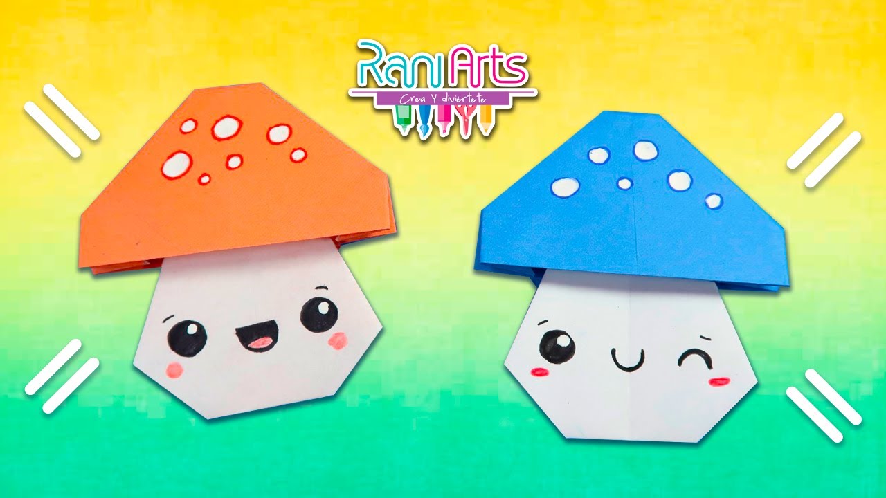 Hongo de Papel ORIGAMI - Paper Mushroom diy