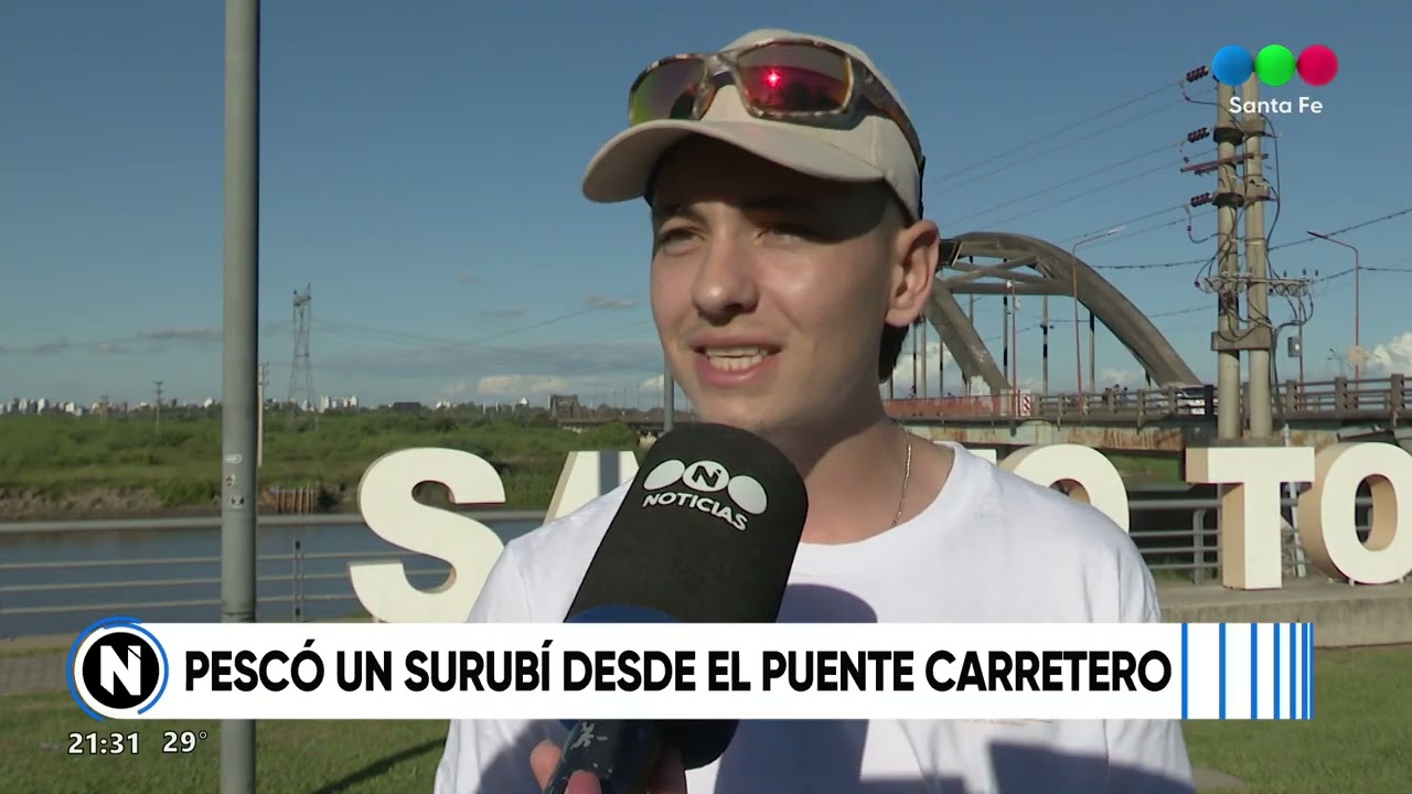 Una historia increíble: pescó un surubí desde el Puente Carretero