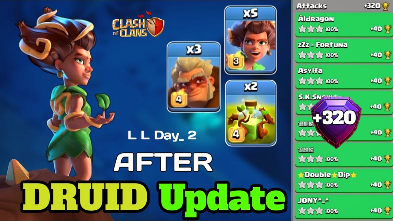 +320♦️Strong Spam Attack Strategy with Root Raider, Valkyrie Druid Overgrowth spell (clash of clans)