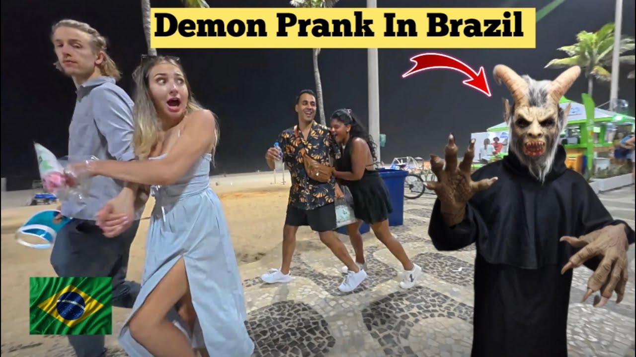 Scary Demon Prank Scaring People In Brazil Rio de Janeiro