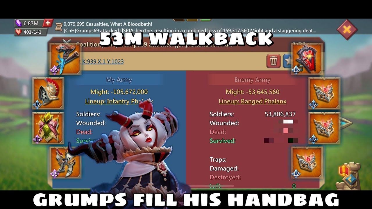 GRUMPS FILL HIS HANDBAG AND BURN ONLINE 53m CASTLE! BURNING ONLINETRAPS BY SGE! Lords Mobile