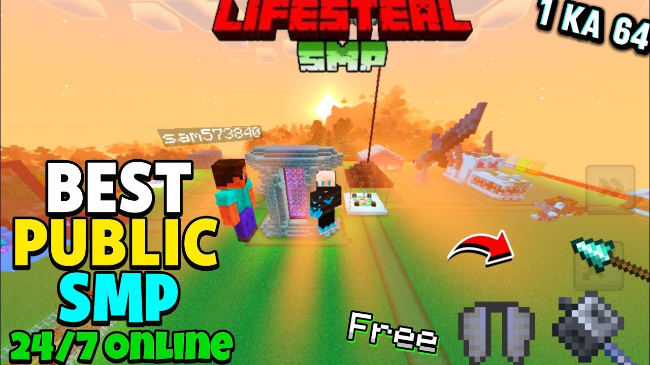 💎 New Best Cracked Public Lifesteal SMP 🧁 | Minecraft Java + PE + Pojav | 1Ka64 Smp | Free To Join